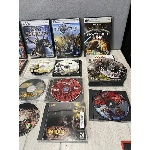 PC Game Lot of 20+ Vintage and Retro Gaming Games Age Of Empire Sims Deer Hunt